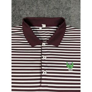 Adidas Performance Polo Shirt Mens Medium Maroon White Garden City Golf Club